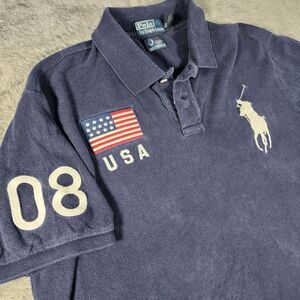 Polo Ralph Lauren 2008 Beijing Olympics Rugby Shirt Mens XL Navy BIG PONY USA
